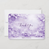 Paarse witte bloemetjes dank je wel kaart (Voorkant)