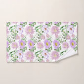 Paarse Witte Bloemige Eucalyptus Groene Elegante  Bad Handdoek (Handdoek)