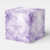 Paarse witte bloesems voorkeursdoos bedankdoosjes (Voorkant Zijde)