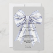 Paarse Witte Boog Grijze Huwelijk Kaart (Voorkant)