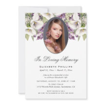 Paarse witte Calla Lilies Foto Memorial Service