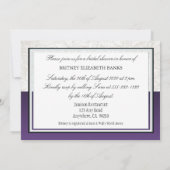 Paarse witte Calla Lily Bridal Shower Invitaties Kaart (Achterkant)