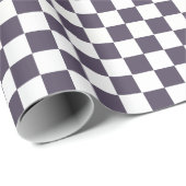 Paarse witte checkboard gecontroleerd cadeaupapier (Rol Hoek)