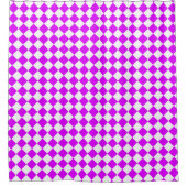 Paarse Witte Checker Diamantpatroon Douchegordijn (Voorkant)