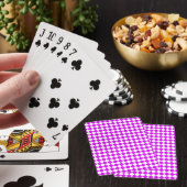 Paarse Witte Checker Diamantpatroon Pokerkaarten (Insitu)
