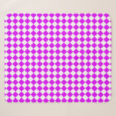 Paarse Witte Checker Diamantpatroon Sherpa Deken (Voorkant (horizontaal))