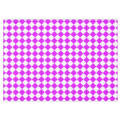 Paarse Witte Checker Diamantpatroon Tafelkleed (Voorkant (Horizontaal))