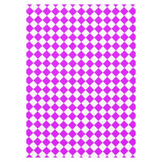 Paarse Witte Checker Diamantpatroon Tafelkleed (Voorkant)