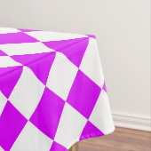 Paarse Witte Checker Diamantpatroon Tafelkleed (Voorbeeld)