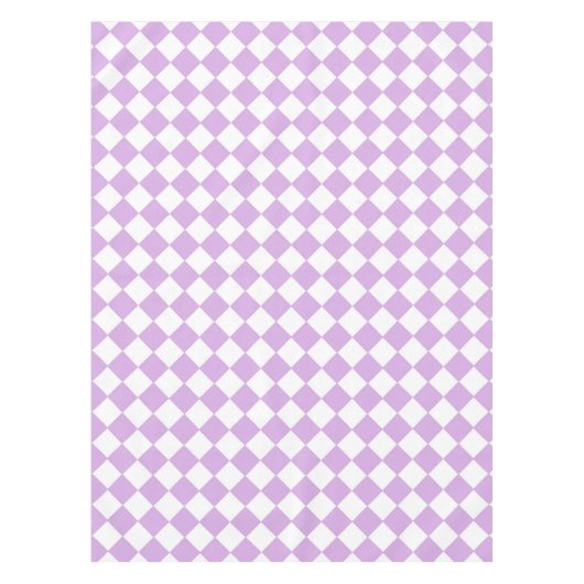 Paarse Witte Checker Diamantpatroon Tafelkleed (Voorkant)