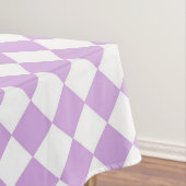 Paarse Witte Checker Diamantpatroon Tafelkleed (Voorbeeld)