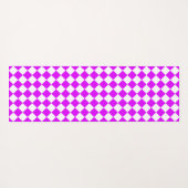 Paarse Witte Checker Diamantpatroon Yogamat (Achterkant (horizontaal))