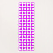 Paarse Witte Checker Diamantpatroon Yogamat (Achterkant)