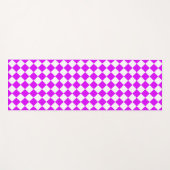 Paarse Witte Checker Diamantpatroon Yogamat (Voorkant (horizontaal))