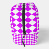 Paarse Witte Checker Diamond Pattern Toilettas Toilettasje (Rechts)