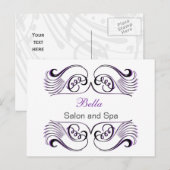 Paarse witte Chic Business Bedankt Kaarten (Voorkant / Achterkant)