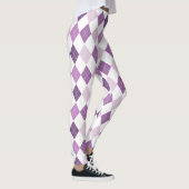 Paarse witte diamantpatroon leggings (Rechts)