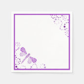 Paarse & Witte Dragonfly pointillisme Custom Servetten (Voorkant)