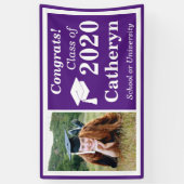 Paarse witte een fotoklasse van 2024 Afstuderen Spandoek (Verticaal)