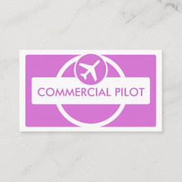 Paarse witte eenvoudige aangepaste piloot visiteka visitekaartje