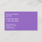 Paarse witte eenvoudige zeemeermin aangepaste visi visitekaartje (Achterkant)