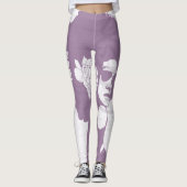 Paarse, witte en graffiti-foto leggings (Voorkant)