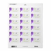 Paarse witte en groene bloemontwerp etiket (Full Sheet)