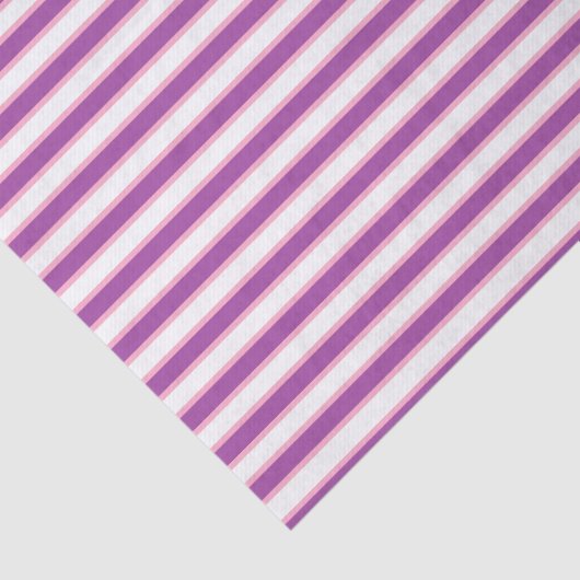 Paarse, witte en roze strepen tissuepapier (Detail)