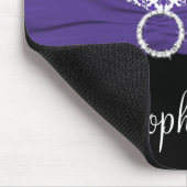 Paarse, witte en zwarte Damask Mousepad Muismat (Hoek)