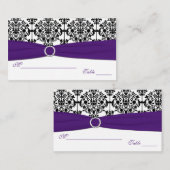 Paarse, witte en zwarte Damask Plaatskaarten Plaatskaartje (Voorkant / Achterkant)