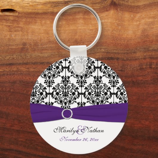 Paarse, witte en zwarte Sleutelhanger (Voorkant)