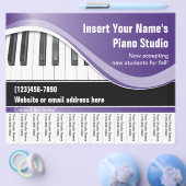 Paarse, witte en zwarte takenbrochure voor toetsen flyer (Enkel)