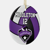 Paarse, witte en zwarte volleybal keramisch ornament (Rechts)