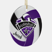 Paarse, witte en zwarte volleybal keramisch ornament (Rechts)