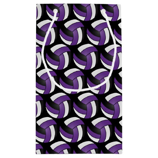 Paarse, witte en zwarte volleybal - Personaliseer Klein Cadeauzakje (Achterkant)