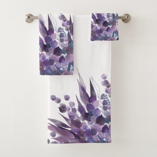 PAARSE WITTE EUCALYPTUS BATHROOM TOWEL SET BAD HANDDOEK (Insitu)