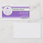 Paarse witte fade cupcake aangepaste visitekaartje (Voorkant / Achterkant)