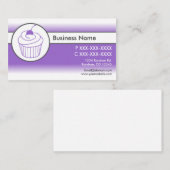 Paarse witte fade cupcake aangepaste visitekaartje (Voorkant / Achterkant)
