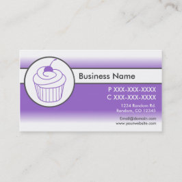 Paarse witte fade cupcake aangepaste visitekaartje