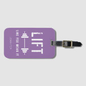 Paarse witte fitness citaat lift alsof je het bete bagagelabel (Voorkant (horizontaal))