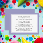 Paarse Witte Fiver 5 dollar Birthday Party Informatiekaartje<br><div class="desc">Paarse en witte verjaardagsfeestdag van Fiver (5 dollar). Een vijfde verjaardag is een nieuwe trend in verjaardagsfeestjes voor kinderen. Fiver party's kunnen kinderen de waarde van geld leren terwijl ze verjaardagsgasten de gelegenheid bieden om van het feest te genieten zonder dat ze ontelbare uren hoeven door te zoeken naar het...</div>
