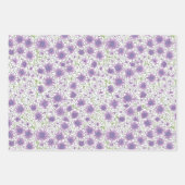 Paarse Witte Flora Modern Art inpakpapier Vel (Voorkant 3)