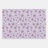 Paarse Witte Flora Modern Art inpakpapier Vel (Voorkant 2)