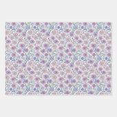 Paarse Witte Flora Modern Art inpakpapier Vel (Voorkant)