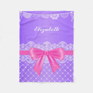 Paarse  witte gelaatstrekker fleece deken