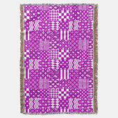 Paarse Witte Gemengde Patchwork Ontwerp Deken (Voorkant Verticaal)