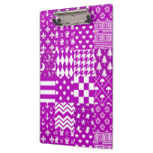 Paarse Witte Gemengde Patchwork Ontwerp Klembord (Links)