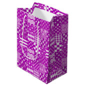 Paarse Witte Gemengde Patchwork Ontwerp Medium Cadeauzakje