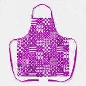 Paarse Witte Gemengde Patchwork Ontwerp Schort (Voorkant)