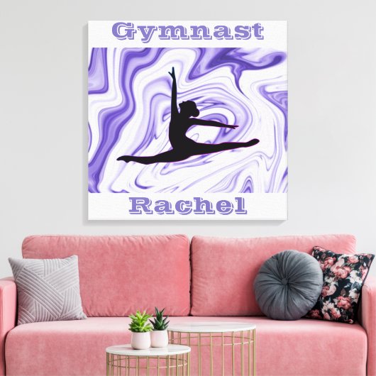 Paarse & Witte Gepersonaliseerde Uitgerekte Canvas (Insitu (Woonkamer))